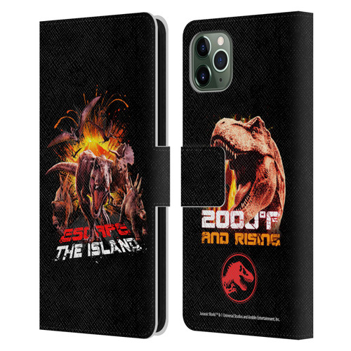 Jurassic World Fallen Kingdom Key Art Dinosaurs Escape Island Leather Book Wallet Case Cover For Apple iPhone 11 Pro Max