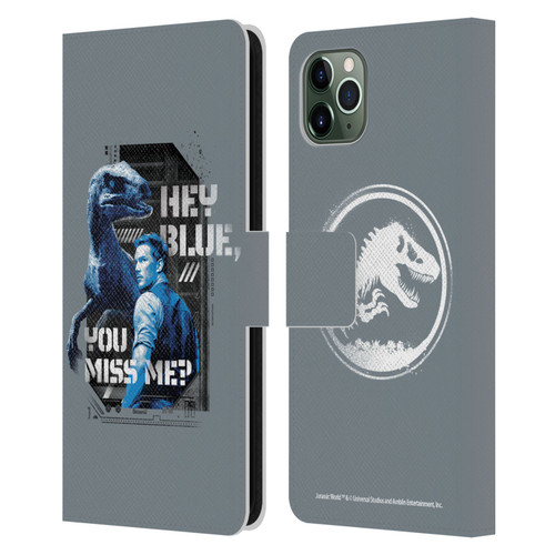 Jurassic World Fallen Kingdom Key Art Hey Blue & Owen Leather Book Wallet Case Cover For Apple iPhone 11 Pro Max