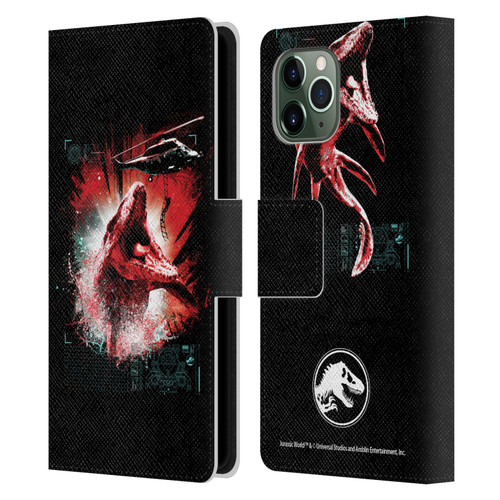 Jurassic World Fallen Kingdom Key Art Mosasaurus Leather Book Wallet Case Cover For Apple iPhone 11 Pro