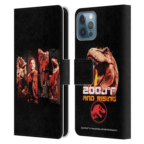 Jurassic World Fallen Kingdom Key Art Character Frame Leather Book Wallet Case Cover For Apple iPhone 12 / iPhone 12 Pro