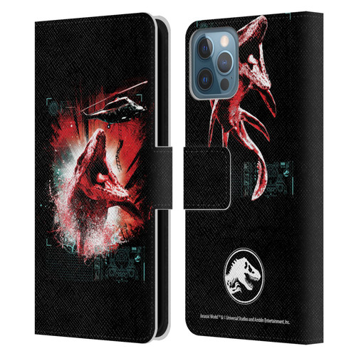 Jurassic World Fallen Kingdom Key Art Mosasaurus Leather Book Wallet Case Cover For Apple iPhone 12 / iPhone 12 Pro