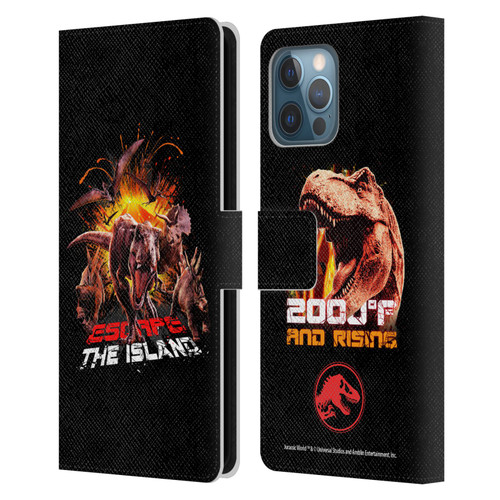 Jurassic World Fallen Kingdom Key Art Dinosaurs Escape Island Leather Book Wallet Case Cover For Apple iPhone 12 Pro Max