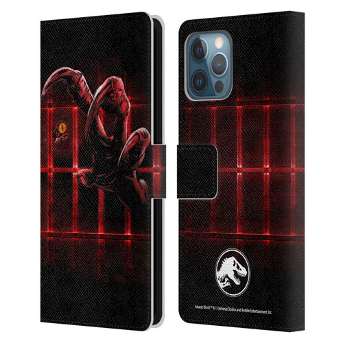 Jurassic World Fallen Kingdom Key Art Claw In Dark Leather Book Wallet Case Cover For Apple iPhone 12 Pro Max