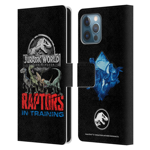Jurassic World Fallen Kingdom Key Art Raptors In Training Leather Book Wallet Case Cover For Apple iPhone 12 Pro Max