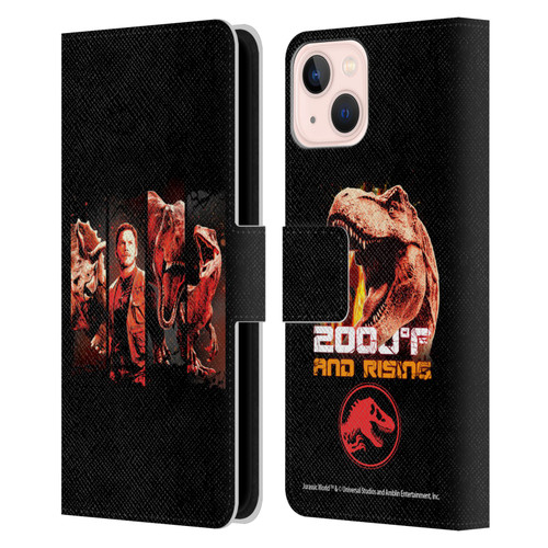 Jurassic World Fallen Kingdom Key Art Character Frame Leather Book Wallet Case Cover For Apple iPhone 13