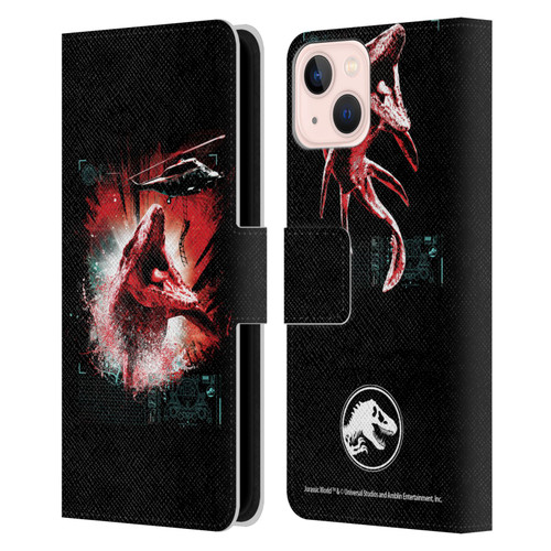 Jurassic World Fallen Kingdom Key Art Mosasaurus Leather Book Wallet Case Cover For Apple iPhone 13