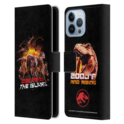 Jurassic World Fallen Kingdom Key Art Dinosaurs Escape Island Leather Book Wallet Case Cover For Apple iPhone 13 Pro Max