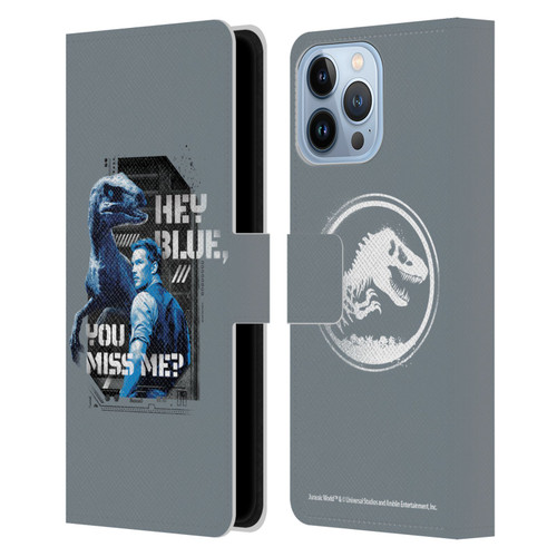 Jurassic World Fallen Kingdom Key Art Hey Blue & Owen Leather Book Wallet Case Cover For Apple iPhone 13 Pro Max