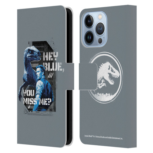 Jurassic World Fallen Kingdom Key Art Hey Blue & Owen Leather Book Wallet Case Cover For Apple iPhone 13 Pro