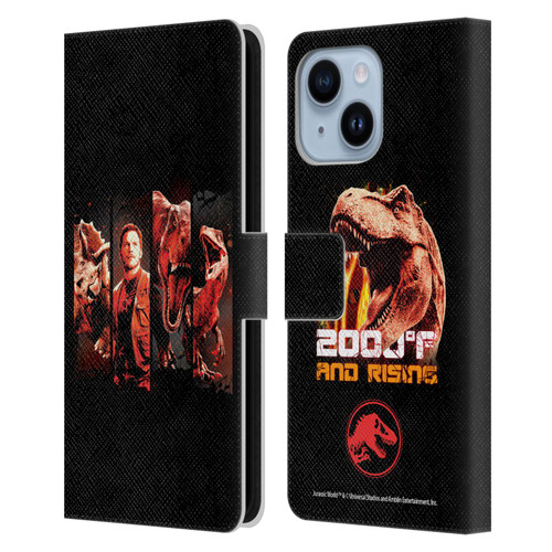 Jurassic World Fallen Kingdom Key Art Character Frame Leather Book Wallet Case Cover For Apple iPhone 14 Plus