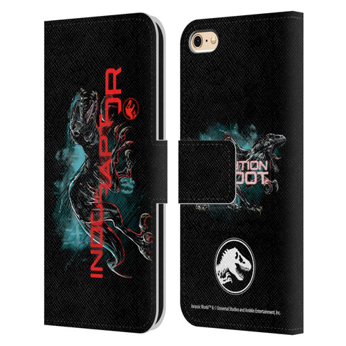 Jurassic World Fallen Kingdom Key Art Indoraptor Leather Book Wallet Case Cover For Apple iPhone 6 / iPhone 6s