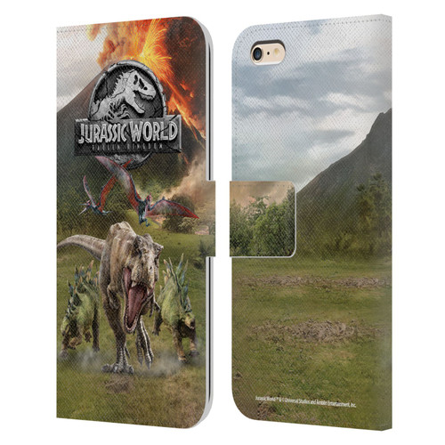 Jurassic World Fallen Kingdom Key Art Dinosaurs Escape Leather Book Wallet Case Cover For Apple iPhone 6 Plus / iPhone 6s Plus