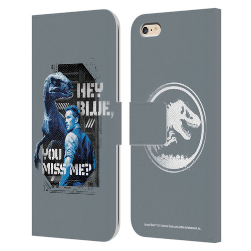 Jurassic World Fallen Kingdom Key Art Hey Blue & Owen Leather Book Wallet Case Cover For Apple iPhone 6 Plus / iPhone 6s Plus