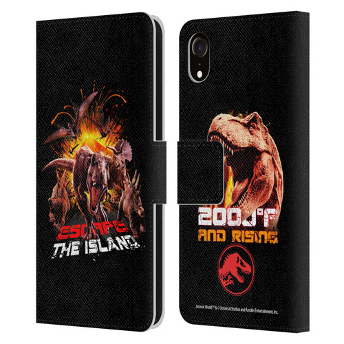 Jurassic World Fallen Kingdom Key Art Dinosaurs Escape Island Leather Book Wallet Case Cover For Apple iPhone XR