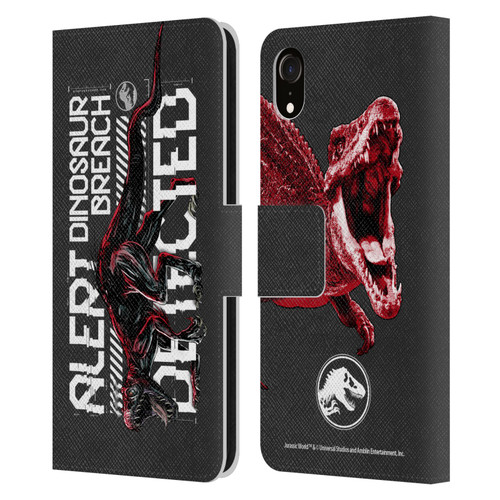 Jurassic World Fallen Kingdom Key Art Dinosaur Breach Leather Book Wallet Case Cover For Apple iPhone XR