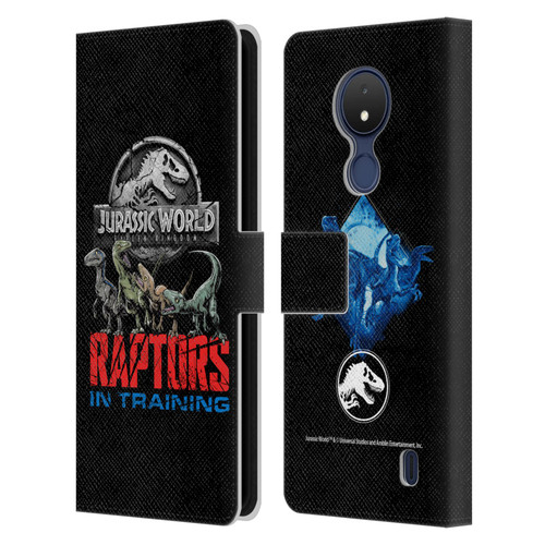 Jurassic World Fallen Kingdom Key Art Raptors In Training Leather Book Wallet Case Cover For Nokia C21