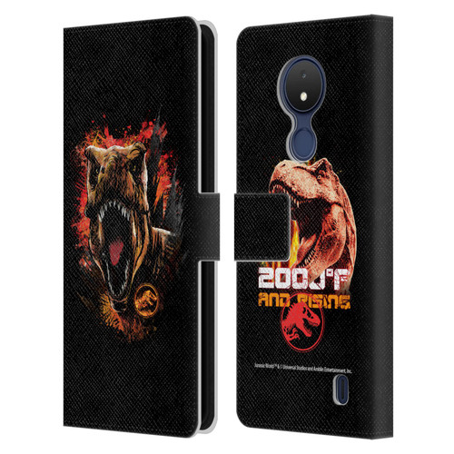 Jurassic World Fallen Kingdom Key Art T-Rex Art Leather Book Wallet Case Cover For Nokia C21