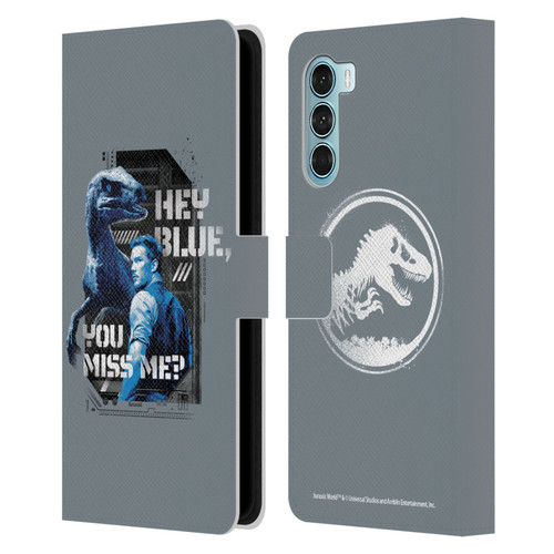 Jurassic World Fallen Kingdom Key Art Hey Blue & Owen Leather Book Wallet Case Cover For Motorola Edge S30 / Moto G200 5G