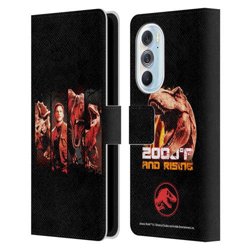 Jurassic World Fallen Kingdom Key Art Character Frame Leather Book Wallet Case Cover For Motorola Edge X30