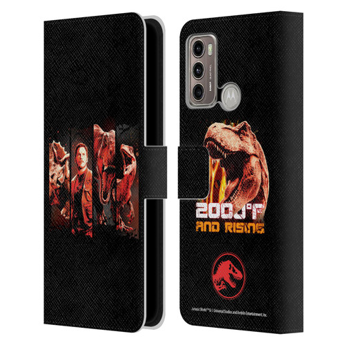 Jurassic World Fallen Kingdom Key Art Character Frame Leather Book Wallet Case Cover For Motorola Moto G60 / Moto G40 Fusion