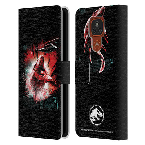 Jurassic World Fallen Kingdom Key Art Mosasaurus Leather Book Wallet Case Cover For Motorola Moto E7 Plus