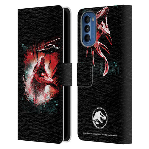 Jurassic World Fallen Kingdom Key Art Mosasaurus Leather Book Wallet Case Cover For Motorola Moto G41