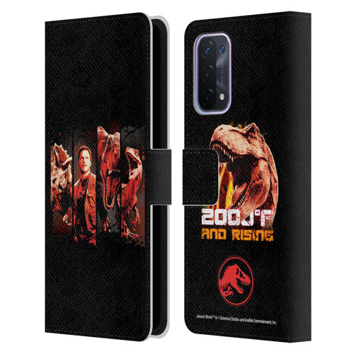 Jurassic World Fallen Kingdom Key Art Character Frame Leather Book Wallet Case Cover For OPPO A54 5G