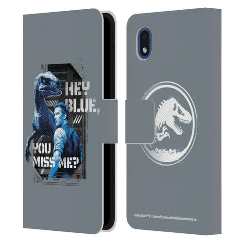 Jurassic World Fallen Kingdom Key Art Hey Blue & Owen Leather Book Wallet Case Cover For Samsung Galaxy A01 Core (2020)