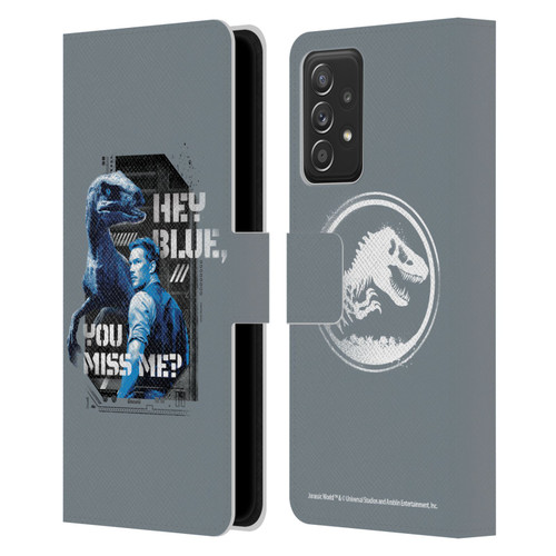 Jurassic World Fallen Kingdom Key Art Hey Blue & Owen Leather Book Wallet Case Cover For Samsung Galaxy A52 / A52s / 5G (2021)