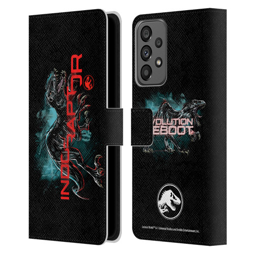 Jurassic World Fallen Kingdom Key Art Indoraptor Leather Book Wallet Case Cover For Samsung Galaxy A73 5G (2022)