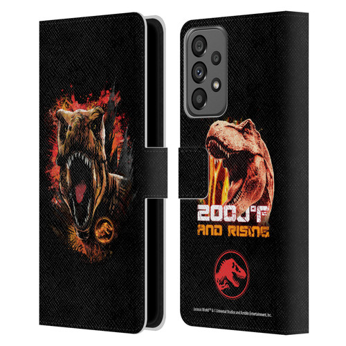 Jurassic World Fallen Kingdom Key Art T-Rex Art Leather Book Wallet Case Cover For Samsung Galaxy A73 5G (2022)