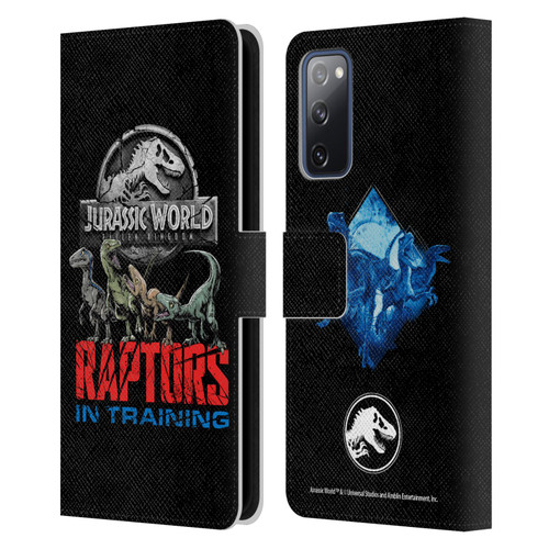 Jurassic World Fallen Kingdom Key Art Raptors In Training Leather Book Wallet Case Cover For Samsung Galaxy S20 FE / 5G