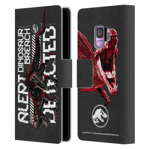 Jurassic World Fallen Kingdom Key Art Dinosaur Breach Leather Book Wallet Case Cover For Samsung Galaxy S9