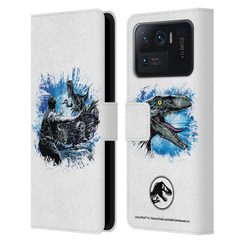 Jurassic World Fallen Kingdom Key Art Blue & Owen Distressed Look Leather Book Wallet Case Cover For Xiaomi Mi 11 Ultra