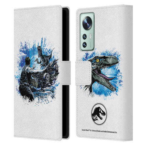 Jurassic World Fallen Kingdom Key Art Blue & Owen Distressed Look Leather Book Wallet Case Cover For Xiaomi 12