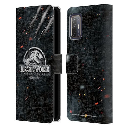 Jurassic World Fallen Kingdom Logo Dinosaur Claw Leather Book Wallet Case Cover For HTC Desire 21 Pro 5G