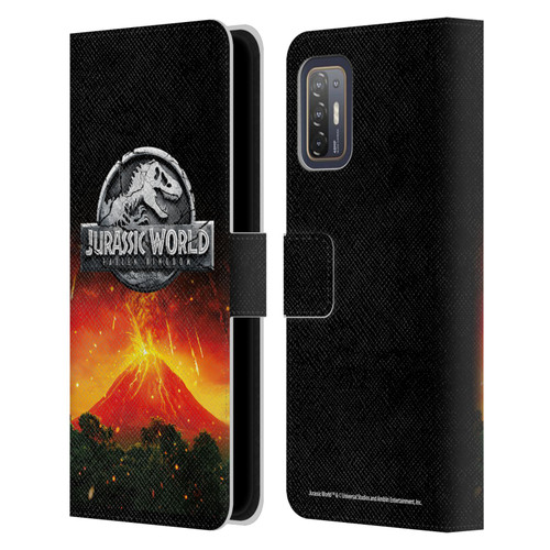 Jurassic World Fallen Kingdom Logo Volcano Eruption Leather Book Wallet Case Cover For HTC Desire 21 Pro 5G