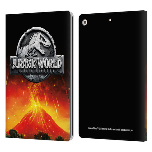 Jurassic World Fallen Kingdom Logo Volcano Eruption Leather Book Wallet Case Cover For Apple iPad 10.2 2019/2020/2021