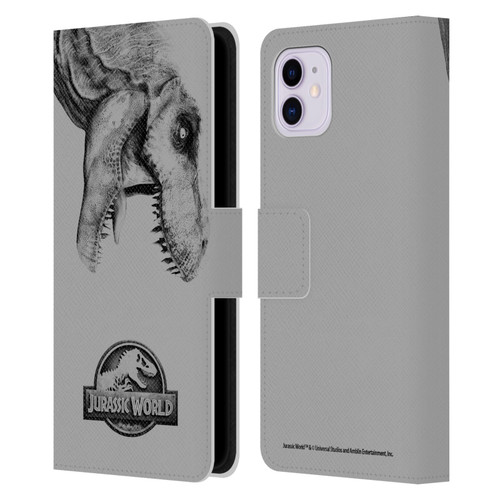 Jurassic World Fallen Kingdom Logo T-Rex Leather Book Wallet Case Cover For Apple iPhone 11