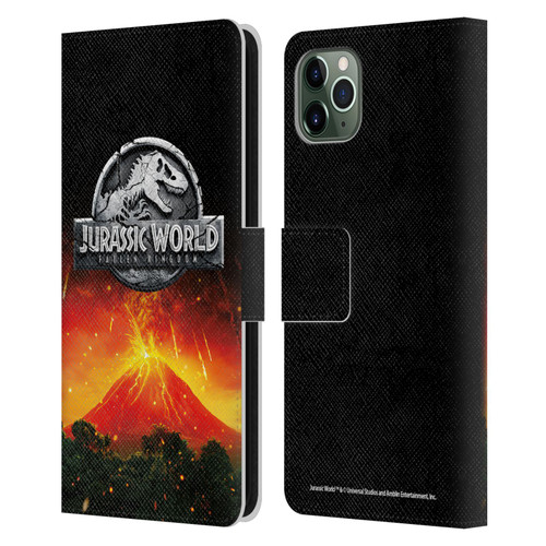 Jurassic World Fallen Kingdom Logo Volcano Eruption Leather Book Wallet Case Cover For Apple iPhone 11 Pro Max