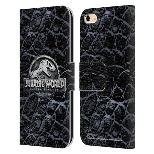 Jurassic World Fallen Kingdom Logo Dinosaur Scale Leather Book Wallet Case Cover For Apple iPhone 6 / iPhone 6s