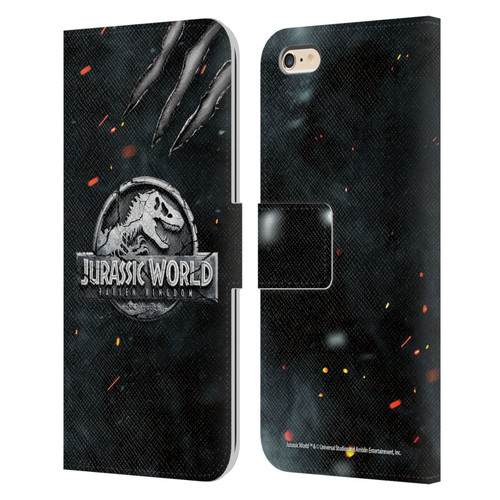Jurassic World Fallen Kingdom Logo Dinosaur Claw Leather Book Wallet Case Cover For Apple iPhone 6 Plus / iPhone 6s Plus