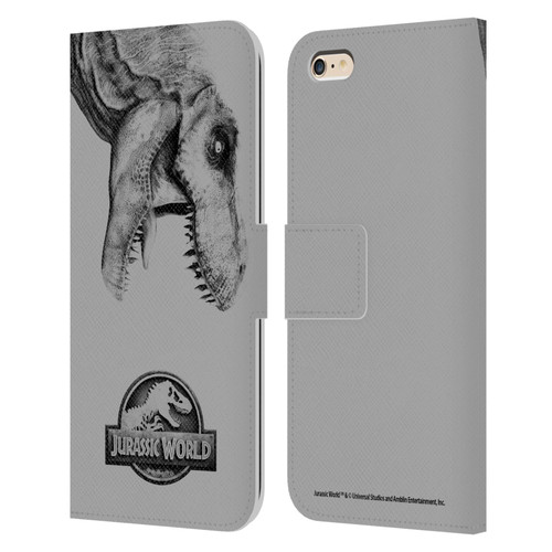 Jurassic World Fallen Kingdom Logo T-Rex Leather Book Wallet Case Cover For Apple iPhone 6 Plus / iPhone 6s Plus