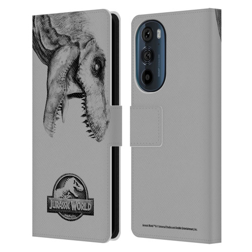 Jurassic World Fallen Kingdom Logo T-Rex Leather Book Wallet Case Cover For Motorola Edge 30