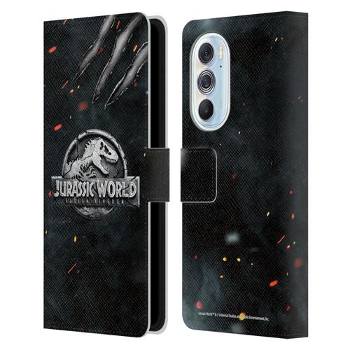 Jurassic World Fallen Kingdom Logo Dinosaur Claw Leather Book Wallet Case Cover For Motorola Edge X30