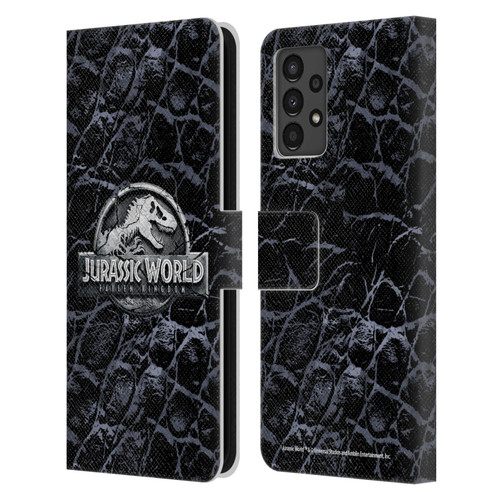 Jurassic World Fallen Kingdom Logo Dinosaur Scale Leather Book Wallet Case Cover For Samsung Galaxy A13 (2022)