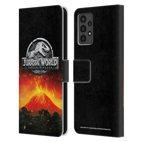 Jurassic World Fallen Kingdom Logo Volcano Eruption Leather Book Wallet Case Cover For Samsung Galaxy A13 (2022)