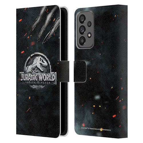 Jurassic World Fallen Kingdom Logo Dinosaur Claw Leather Book Wallet Case Cover For Samsung Galaxy A73 5G (2022)