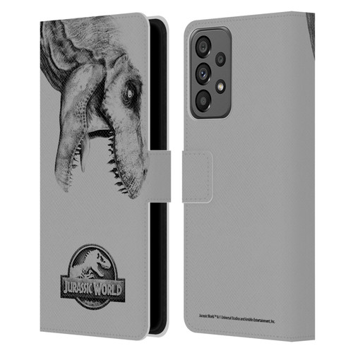 Jurassic World Fallen Kingdom Logo T-Rex Leather Book Wallet Case Cover For Samsung Galaxy A73 5G (2022)