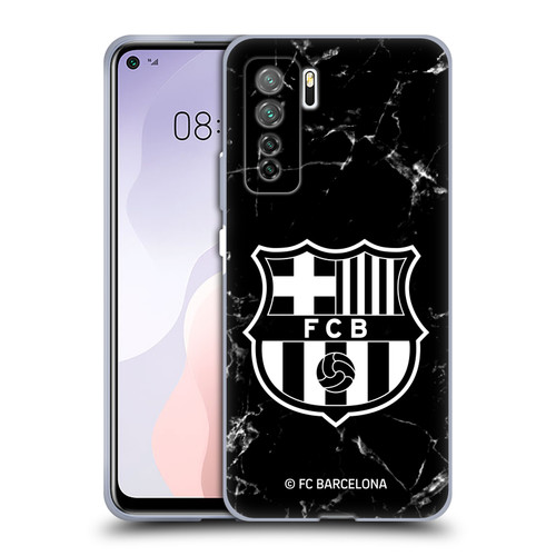 FC Barcelona Crest Patterns Black Marble Soft Gel Case for Huawei Nova 7 SE/P40 Lite 5G